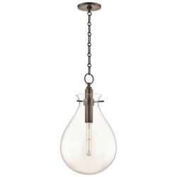 Ivy 12 1/2&quot; Wide Old Bronze LED Pendant Light w/ Clear Glass