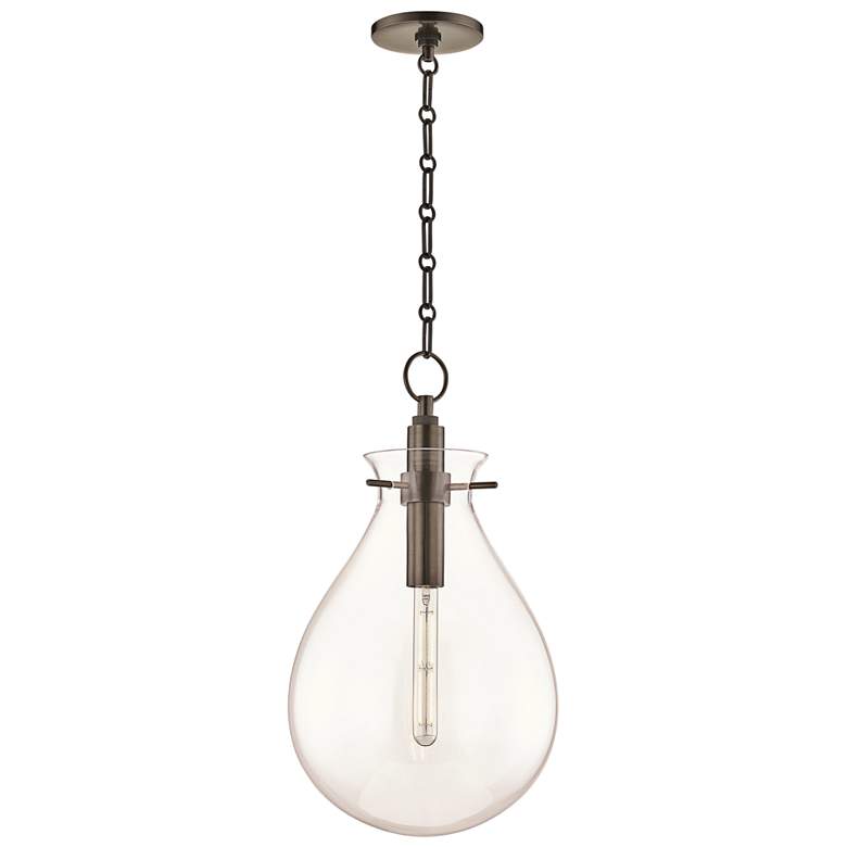 Image 2 Ivy 12 1/2" Wide Old Bronze LED Pendant Light w/ Clear Glass