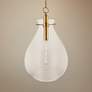 Ivy 18" Wide Aged Brass and Clear Glass LED Modern Pendant Light