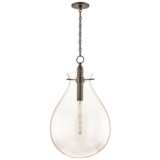 Ivy 18&quot; Wide Old Bronze LED Pendant Light with Clear Glass