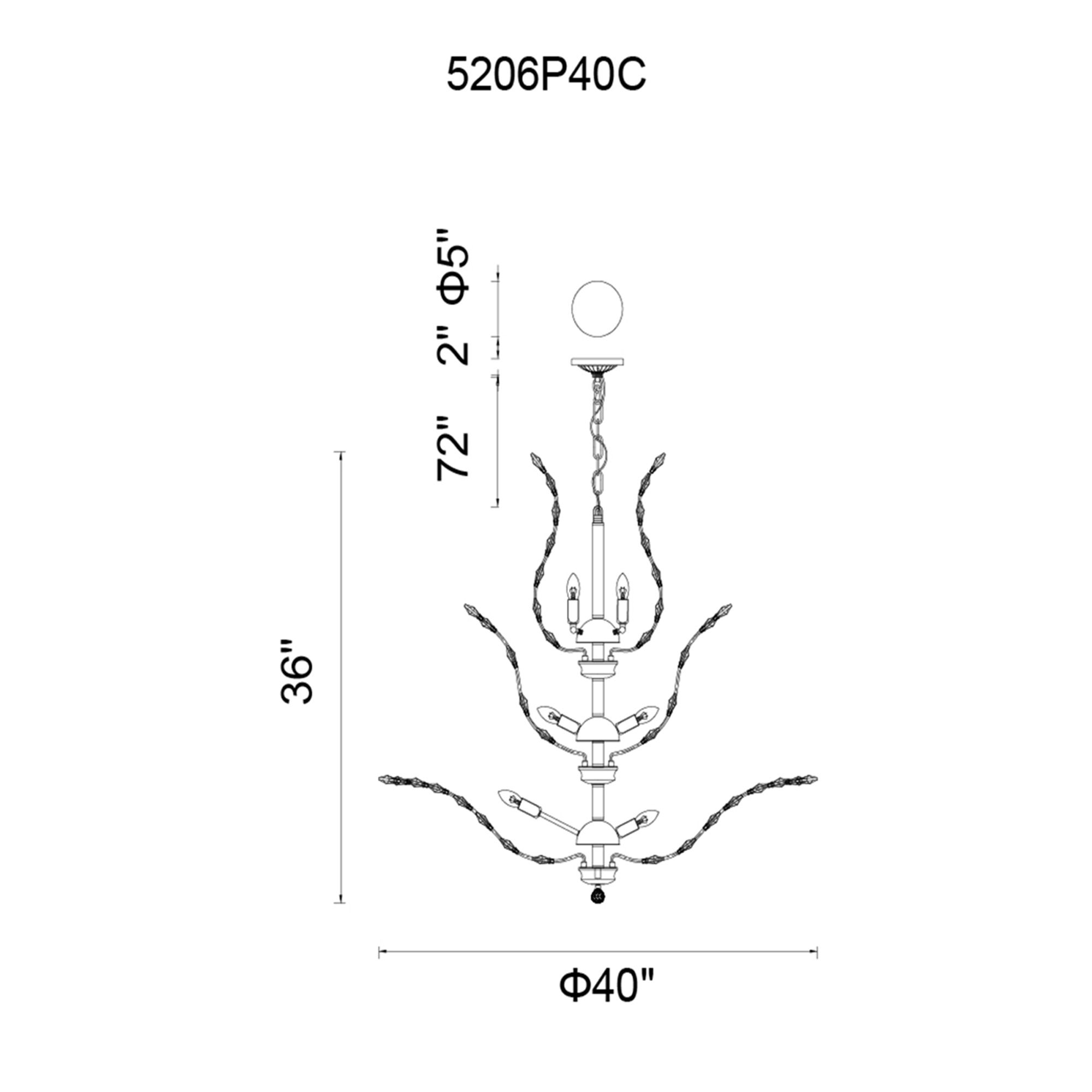 Image 6 Ivy 18 Light 40in Chrome Chandelier more views
