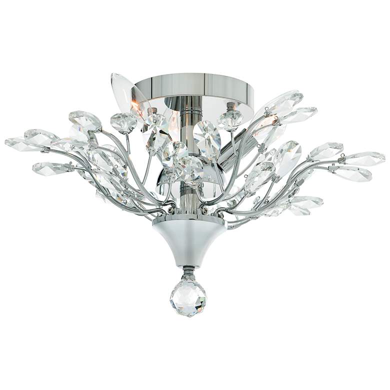 Image 1 Ivy 3 Light Drum Shade Flush Mount With Chrome Finish