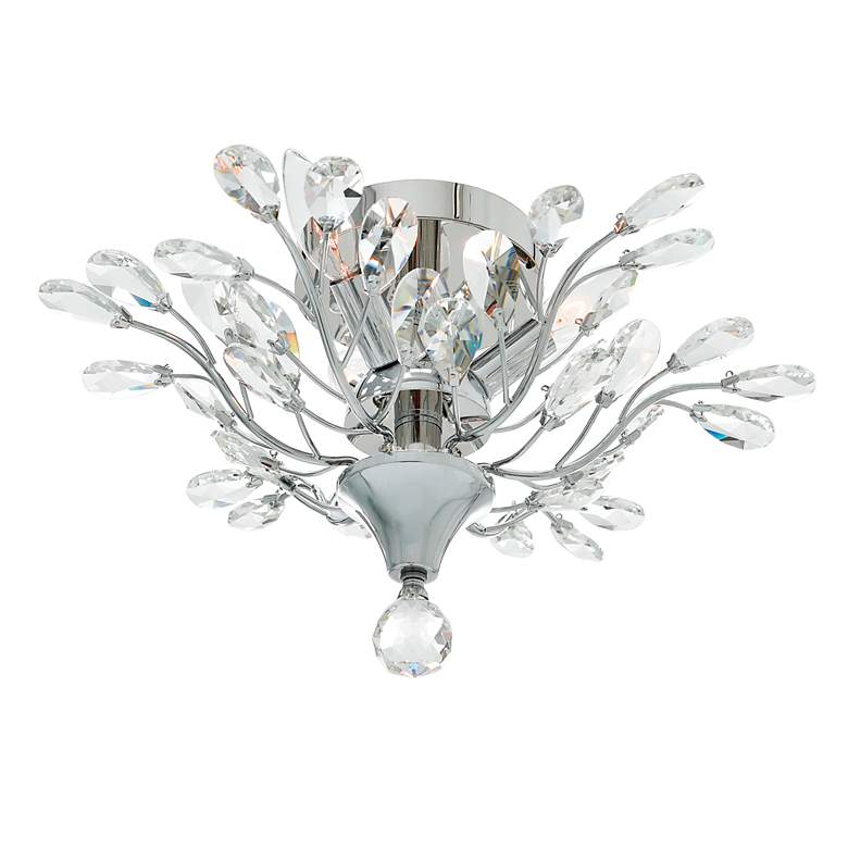 Image 2 Ivy 3 Light Drum Shade Flush Mount With Chrome Finish more views