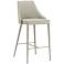 Ivy 30" Light Gray Leather and Stainless Steel Bar Stool
