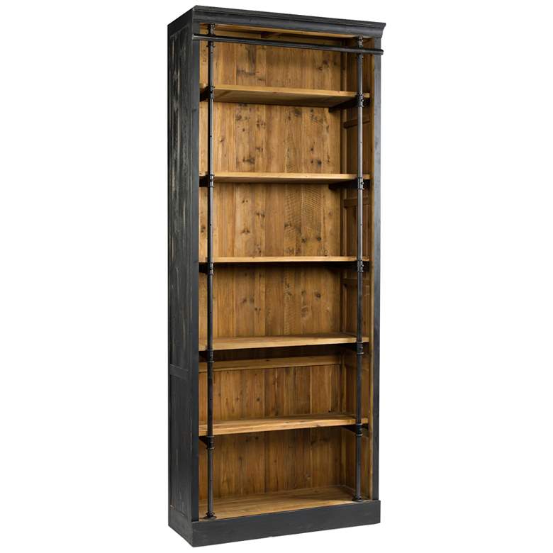 Ivy 39 1/4&quot; Matte Black 6-Shelf Wood Bookcase