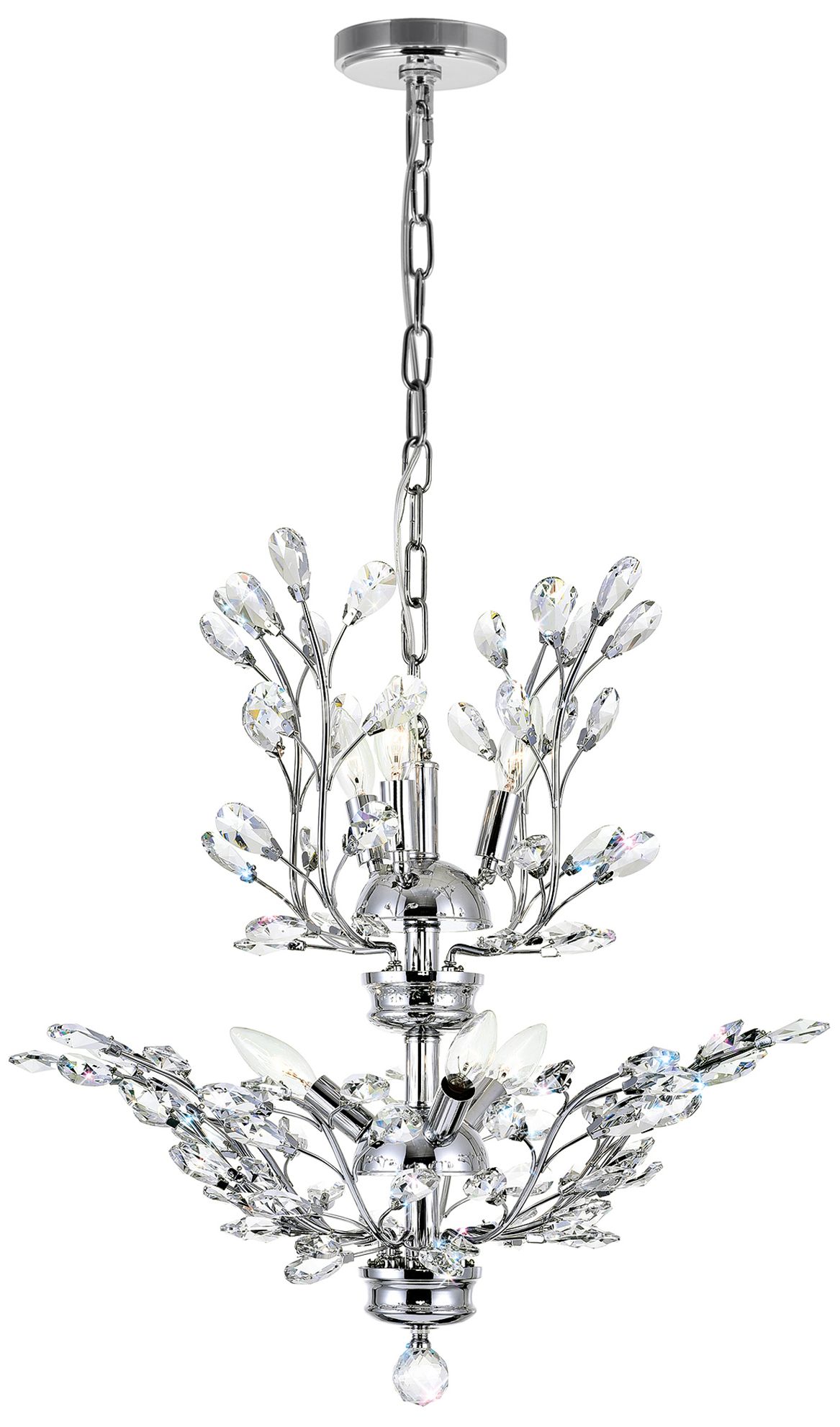 Ivy 6 Light 22in Chrome Chandelier