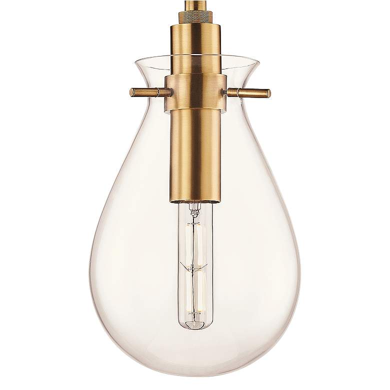 Image 4 Ivy 7 1/2 inch Wide Aged Brass LED Mini Pendant with Clear Glass more views