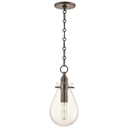 Ivy 7 1/2&quot; Wide Old Bronze LED Mini Pendant with Clear Glass