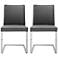 Ivy Gray Faux Leather and Chrome Dining Chair Set of 2
