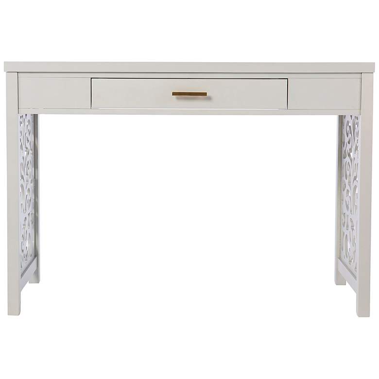 Image 5 Ivybridge 43" Wide Light Gray Wood 1-Drawer Writing Desk more views