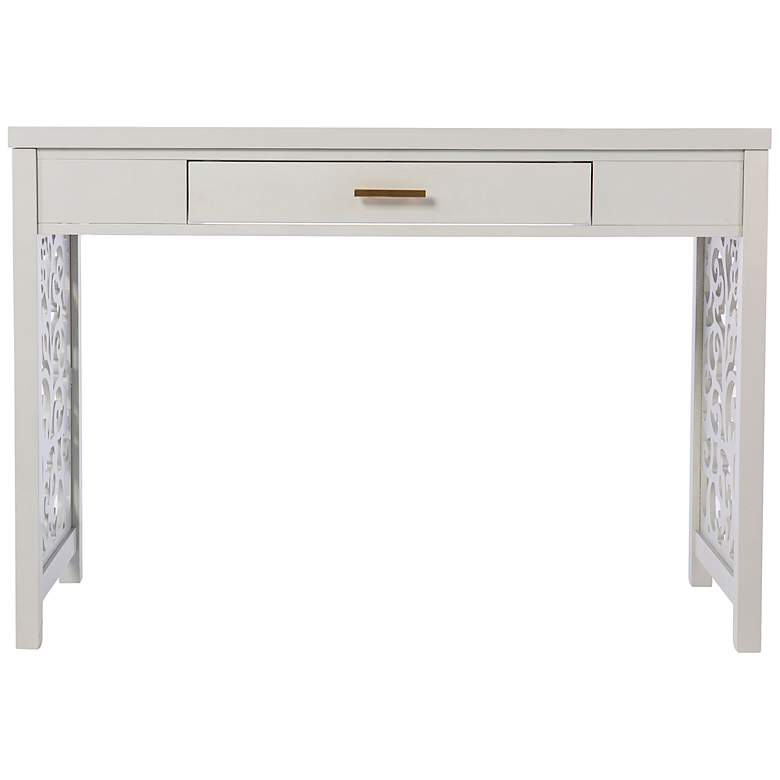 Image 5 Ivybridge 43 inch Wide Light Gray Wood 1-Drawer Writing Desk more views