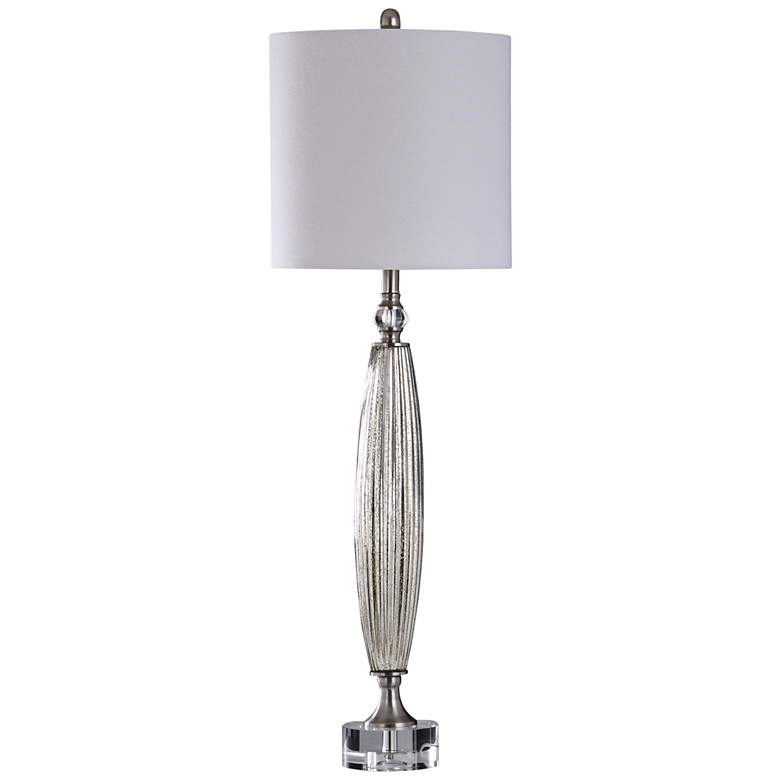 Image 1 Ivyford 43" Mercury Glass and Clear Crystal Buffet Table Lamp