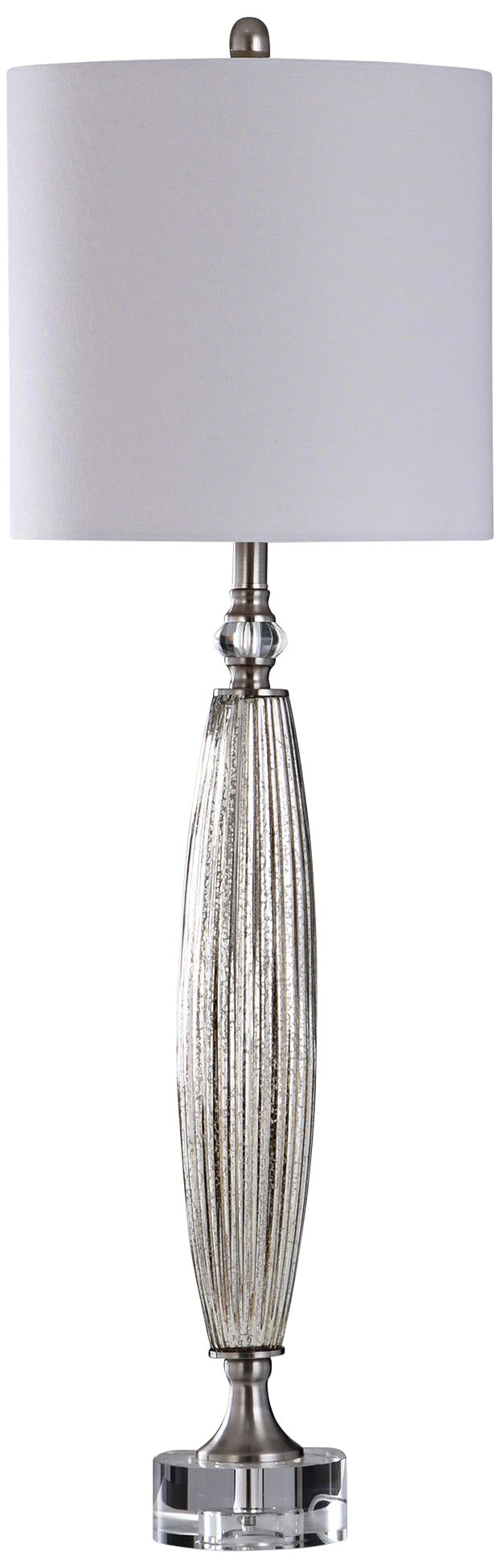 Ivyford Mercury Glass and Clear Crystal Buffet Table Lamp 94D75