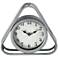 Iza 8 1/4" Wide Triangular Gray Metal Table Clock