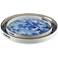 Izabel Blue and White Patterned Round Tray - Set of 2