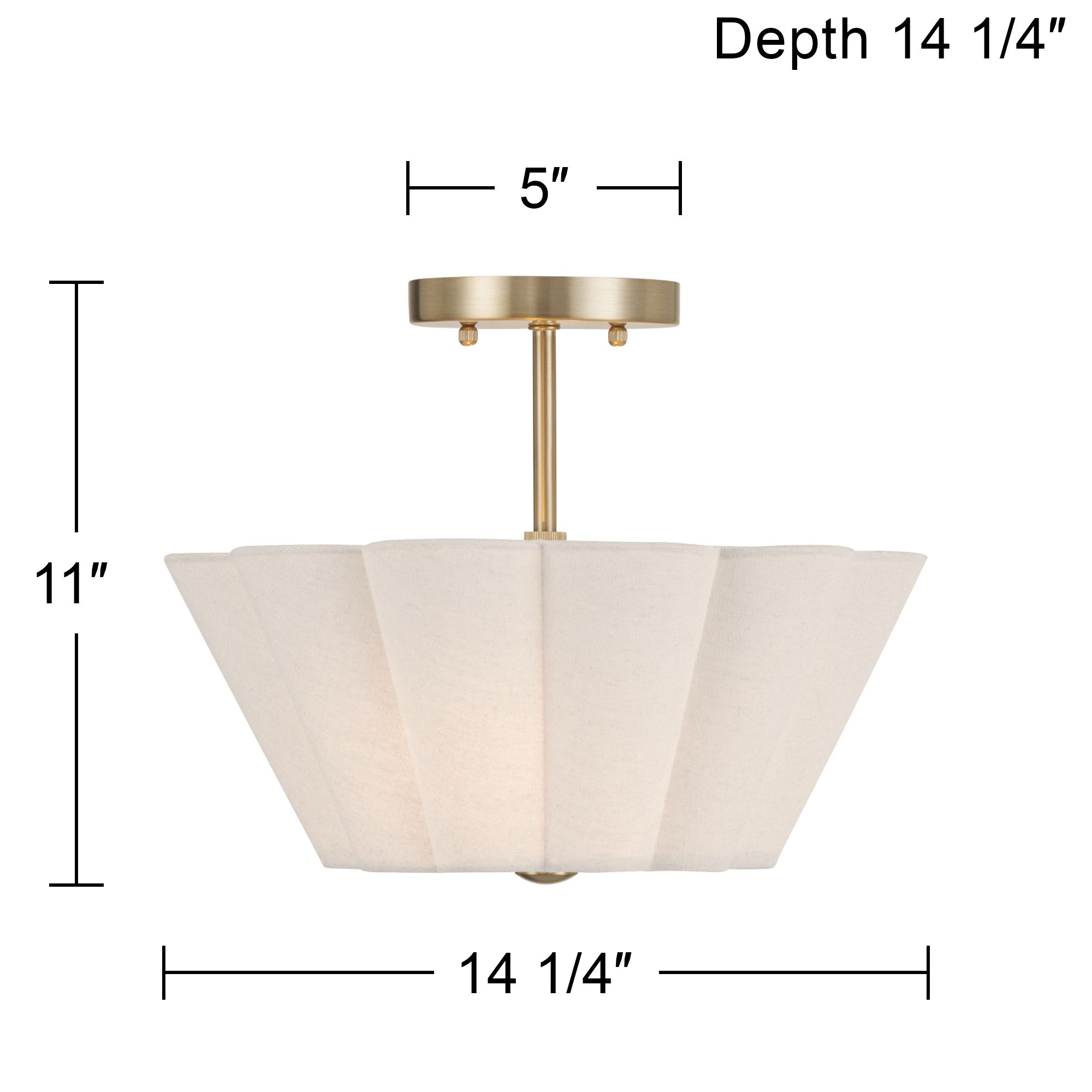 Watch A Video About the Izeda Satin Brass and White Fabric 2 Light Ceiling Light