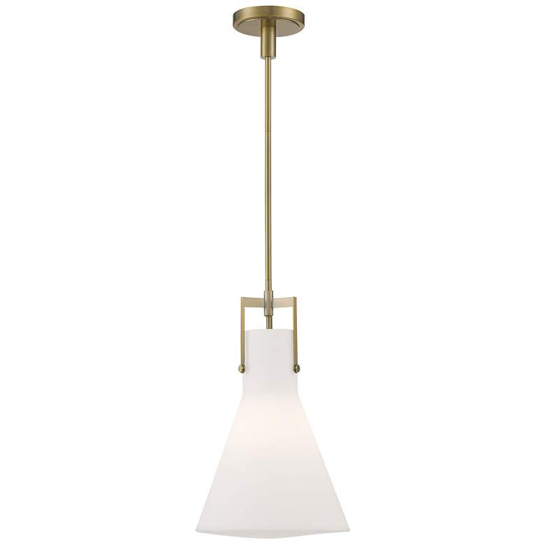 Image 1 Izel 1-Light Glass Pendant - Antique Brass