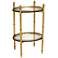 Izmir Gold with Mirror Top and Shelf Accent Table