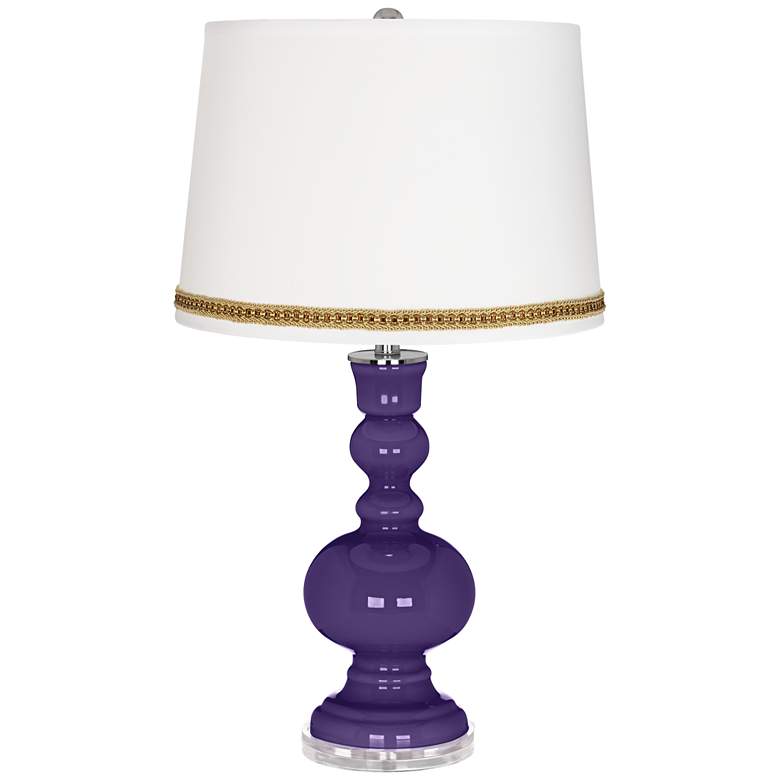 Image 1 Izmir Purple Apothecary Table Lamp with Braid Trim