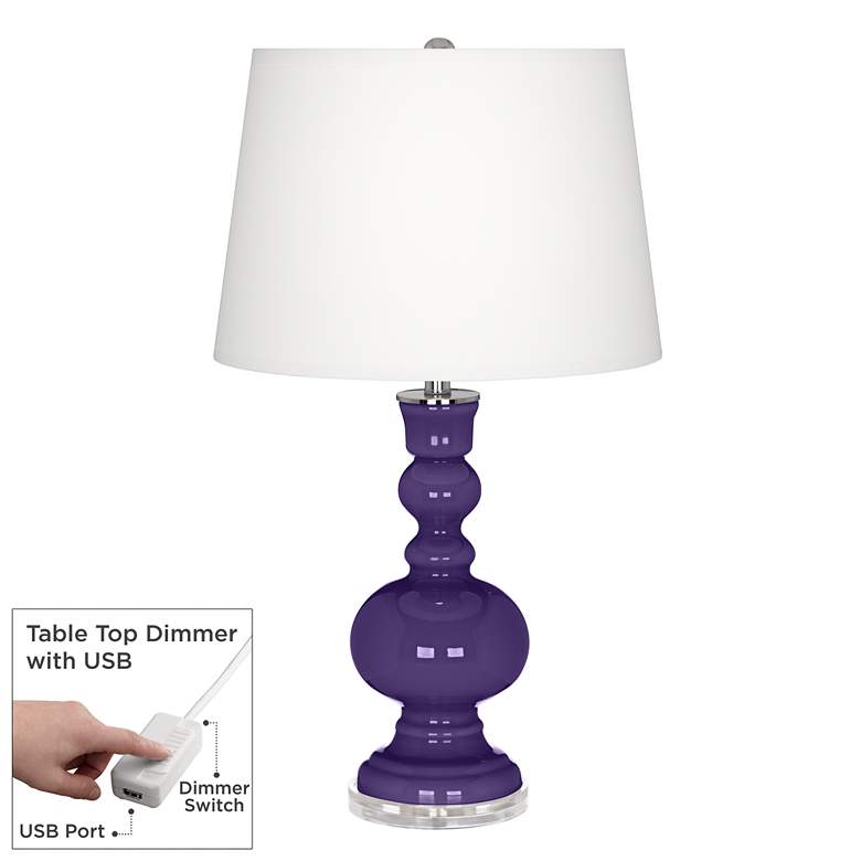 Image 1 Izmir Purple Apothecary Table Lamp with Dimmer