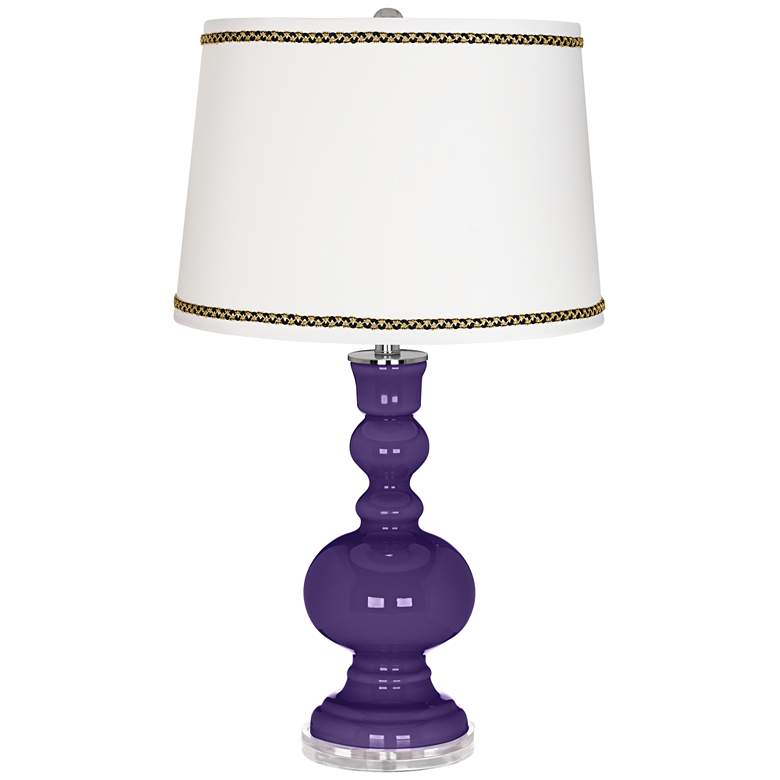 Image 1 Izmir Purple Apothecary Table Lamp with Ric-Rac Trim