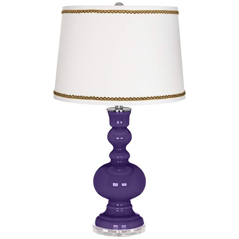 Image 1 Izmir Purple Apothecary Table Lamp with Twist Scroll Trim