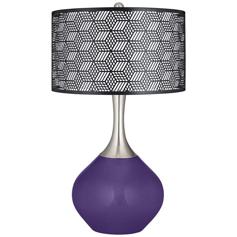 Image 1 Izmir Purple Black Metal Shade Spencer Table Lamp