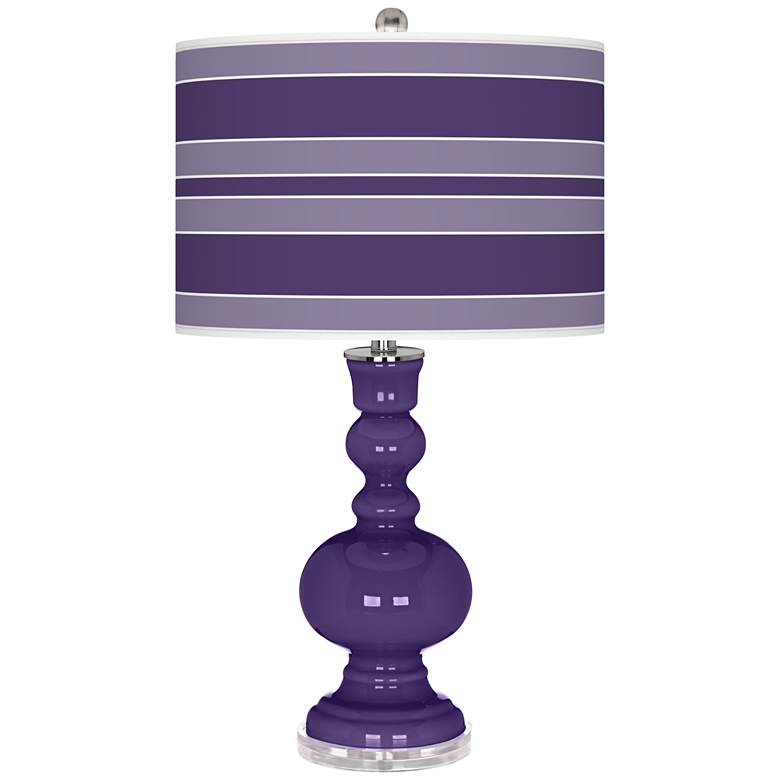 Image 1 Izmir Purple Bold Stripe Apothecary Table Lamp