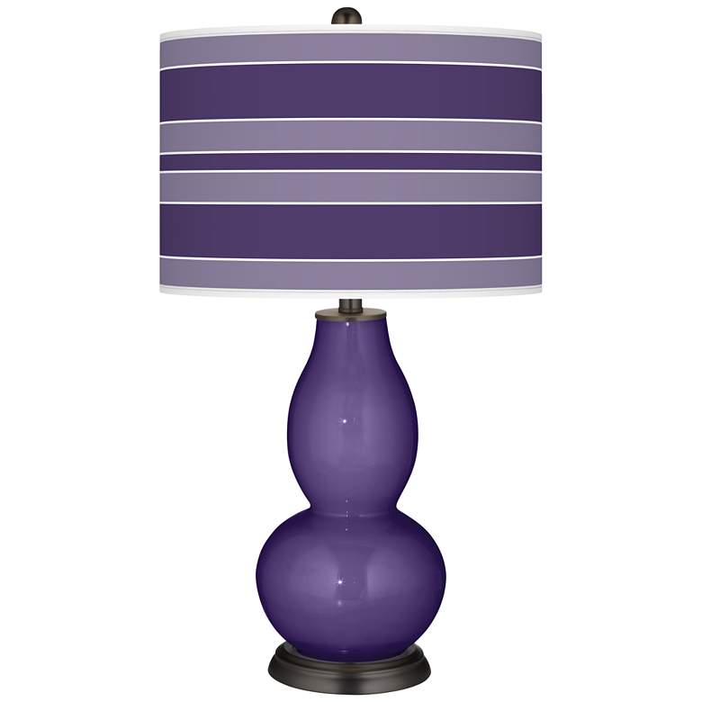 Image 1 Izmir Purple Bold Stripe Double Gourd Table Lamp