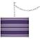 Izmir Purple Bold Stripe Giclee Glow Plug-In Swag Pendant