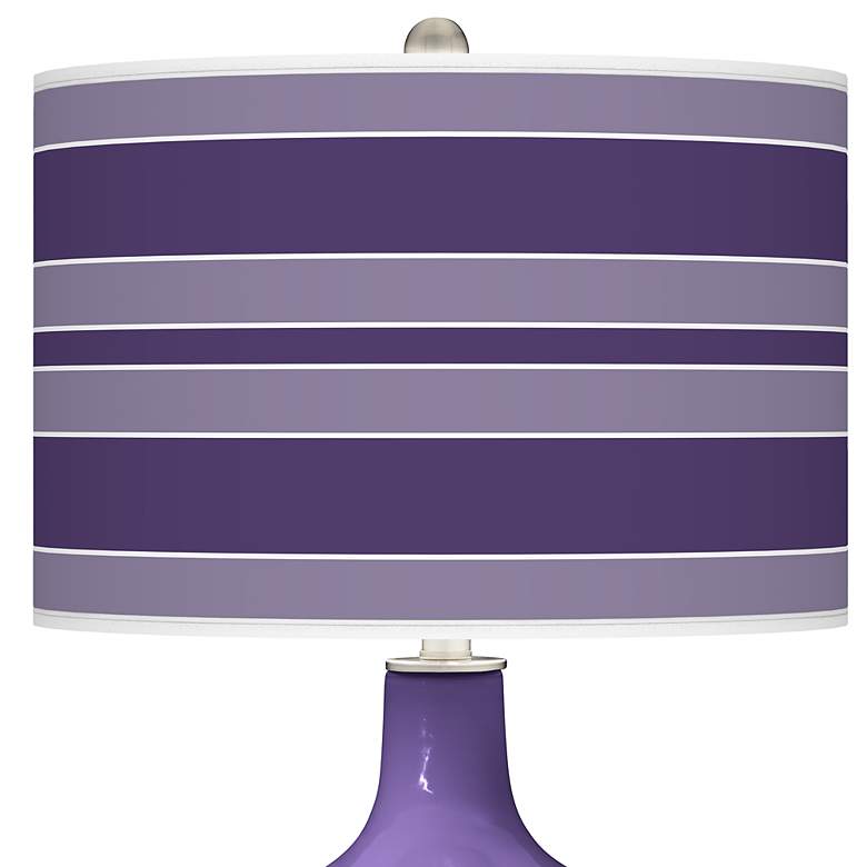 Image 2 Izmir Purple Bold Stripe Ovo Table Lamp more views
