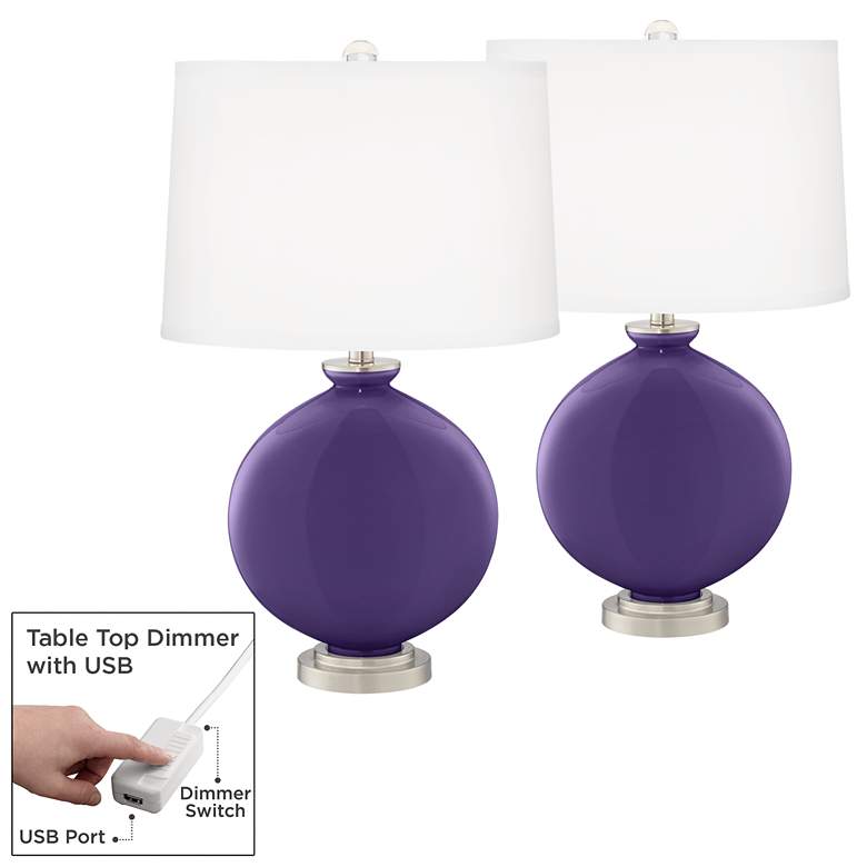Image 1 Izmir Purple Carrie Table Lamp Set of 2 with Dimmers