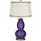 Izmir Purple Double Gourd Table Lamp with Rhinestone Lace Trim