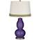 Izmir Purple Double Gourd Table Lamp with Scallop Lace Trim