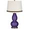 Izmir Purple Double Gourd Table Lamp with Wave Braid Trim