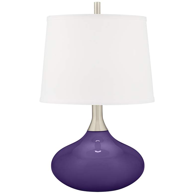 Image 2 Izmir Purple Felix Modern Table Lamp with Table Top Dimmer