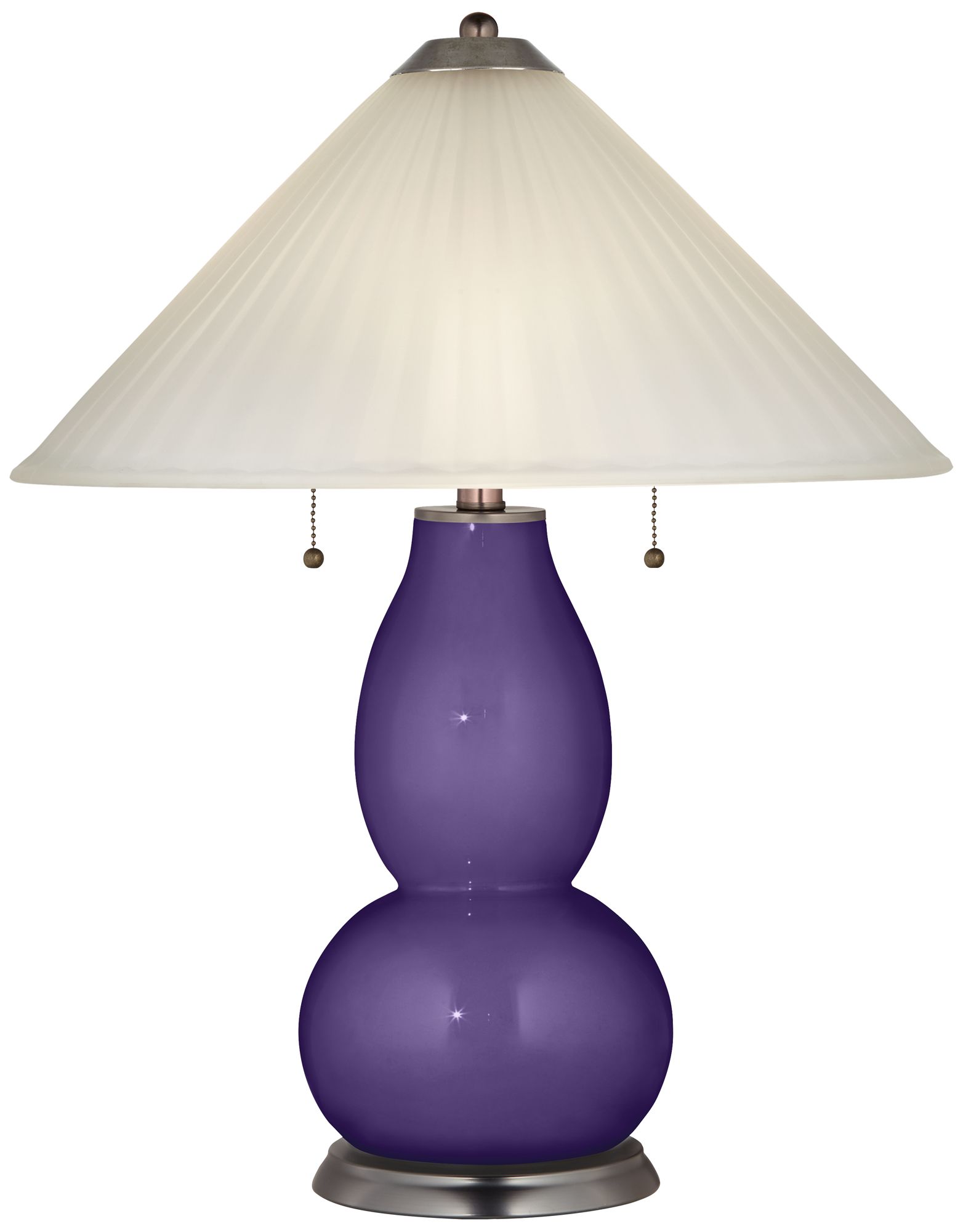 Izmir Purple Fulton Table Lamp with Fluted Glass Shade