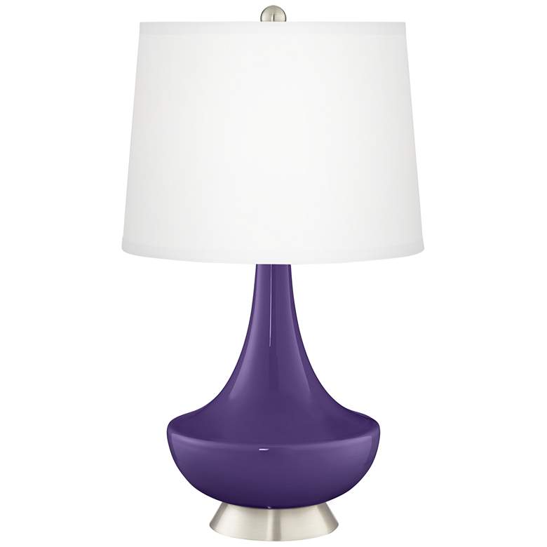 Image 2 Izmir Purple Gillan Glass Table Lamp with Dimmer