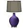 Izmir Purple Gray Dupioni Silk Shade Ovo Table Lamp