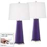 Izmir Purple Leo Table Lamp Set of 2 with Dimmers