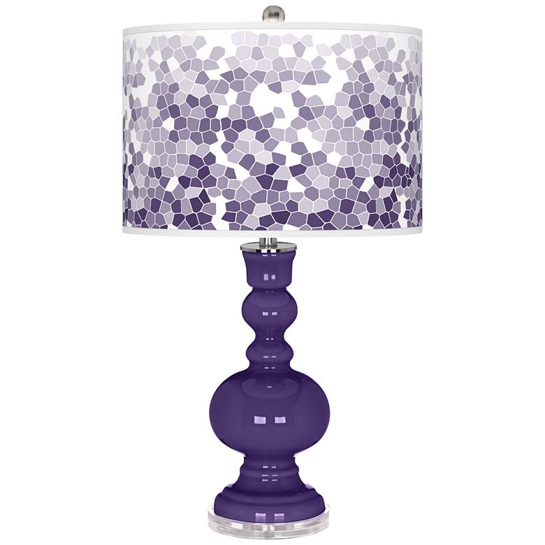 Image 1 Izmir Purple Mosaic Giclee Apothecary Table Lamp
