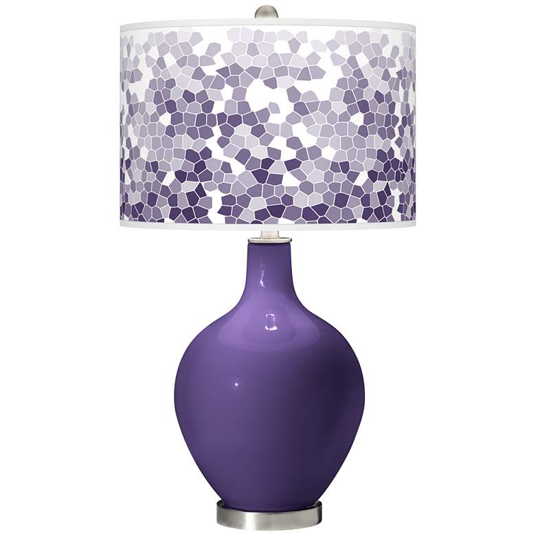 Image 1 Izmir Purple Mosaic Giclee Ovo Table Lamp