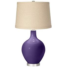 Image1 of Izmir Purple Oatmeal Linen Shade Ovo Table Lamp