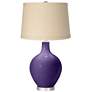 Izmir Purple Oatmeal Linen Shade Ovo Table Lamp