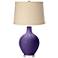 Izmir Purple Oatmeal Linen Shade Ovo Table Lamp