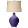 Izmir Purple Oatmeal Linen Shade Ovo Table Lamp