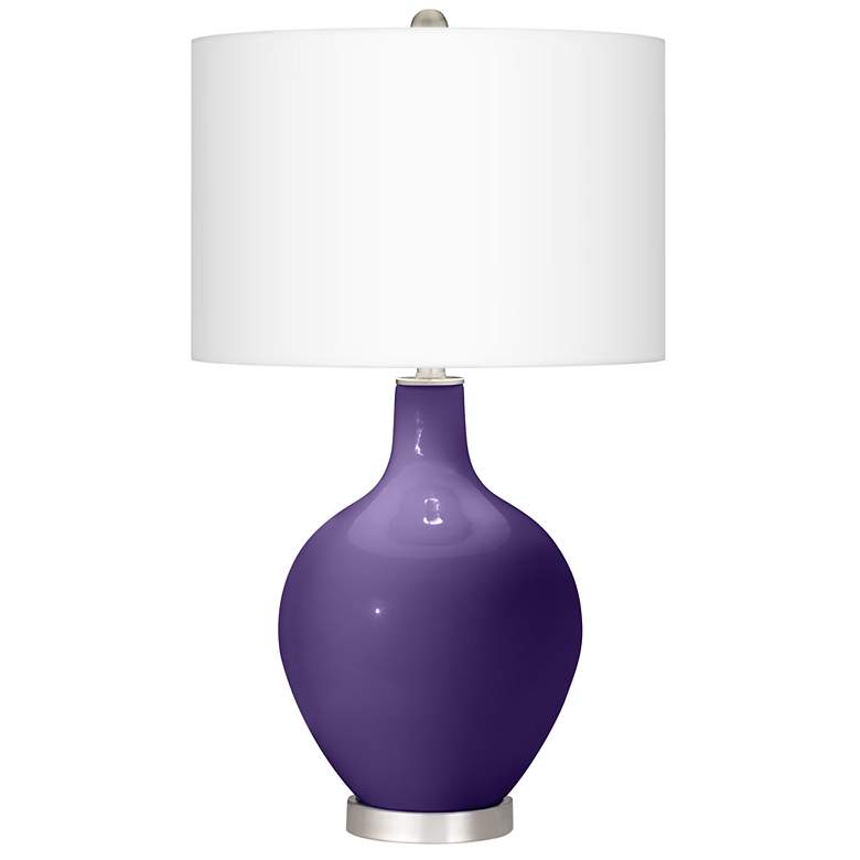 Image 2 Izmir Purple Ovo Table Lamp With Dimmer