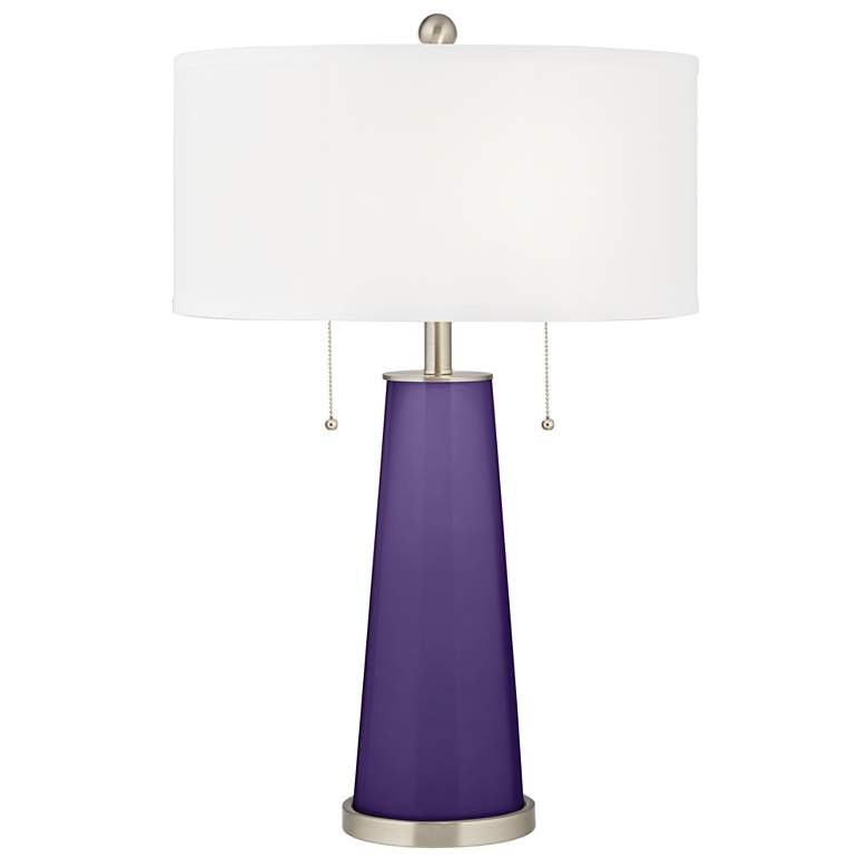 Image 2 Izmir Purple Peggy Glass Table Lamp With Dimmer