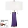 Izmir Purple Peggy Glass Table Lamp With Dimmer