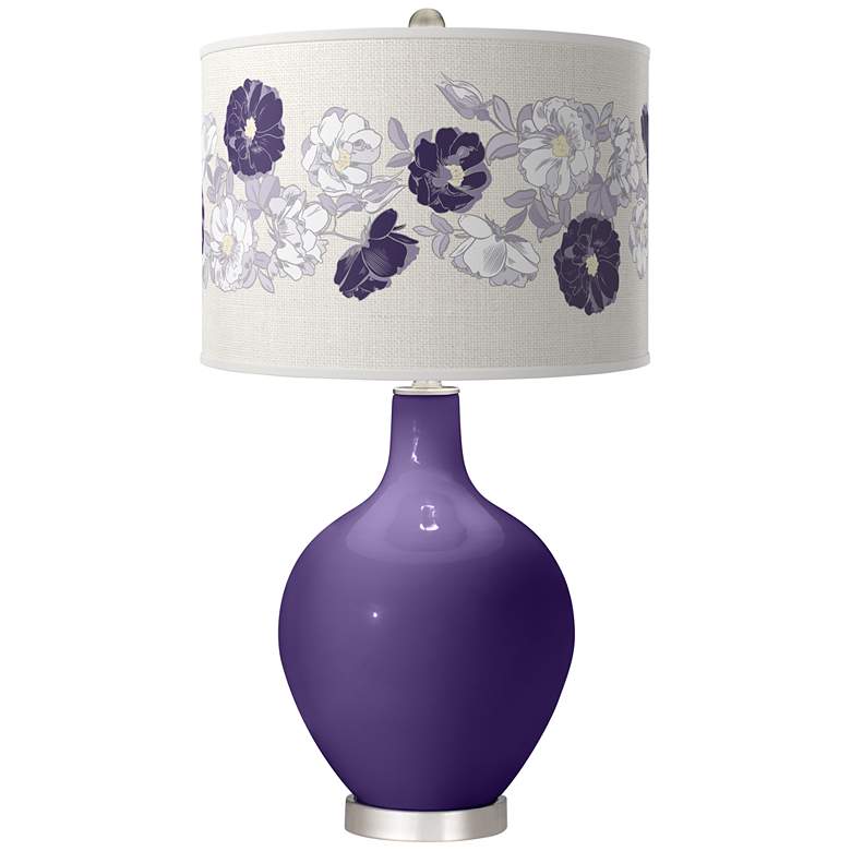 Image 1 Izmir Purple Rose Bouquet Ovo Table Lamp